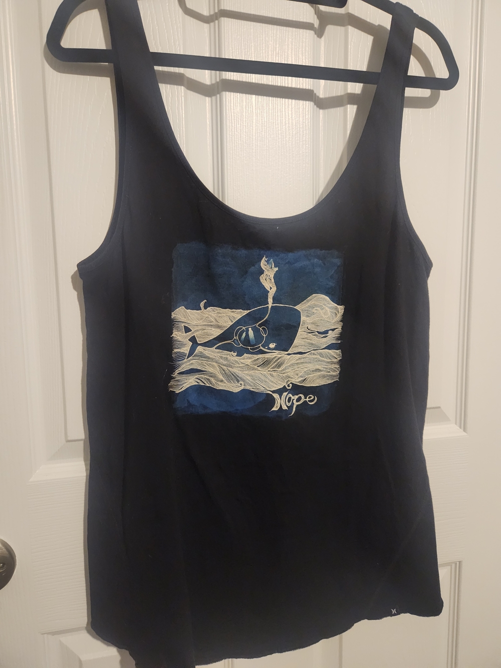 Hope Navy Whale Graphic Tank Top - Women Swim